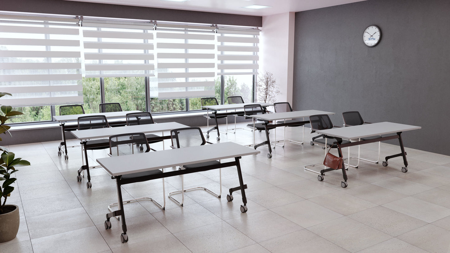 Flip-Top Training Table – Folding Desk with Locking Wheels | Multiple Top & Frame Colors