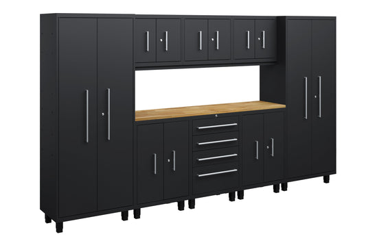 Core Plus Series 9pc Cabinet Set with Base, Tool Drawer, Wall Cabinets and 30" Lockers