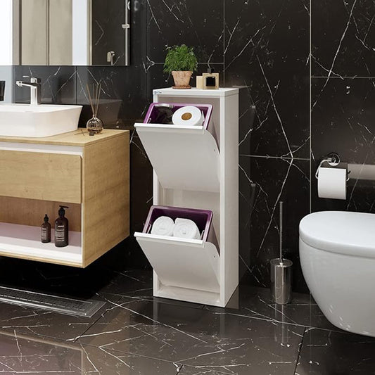 Metal Tilt-Out Storage Cabinet – 2-Tier Wall-Mount Organizer | 13” & 24” Width Options