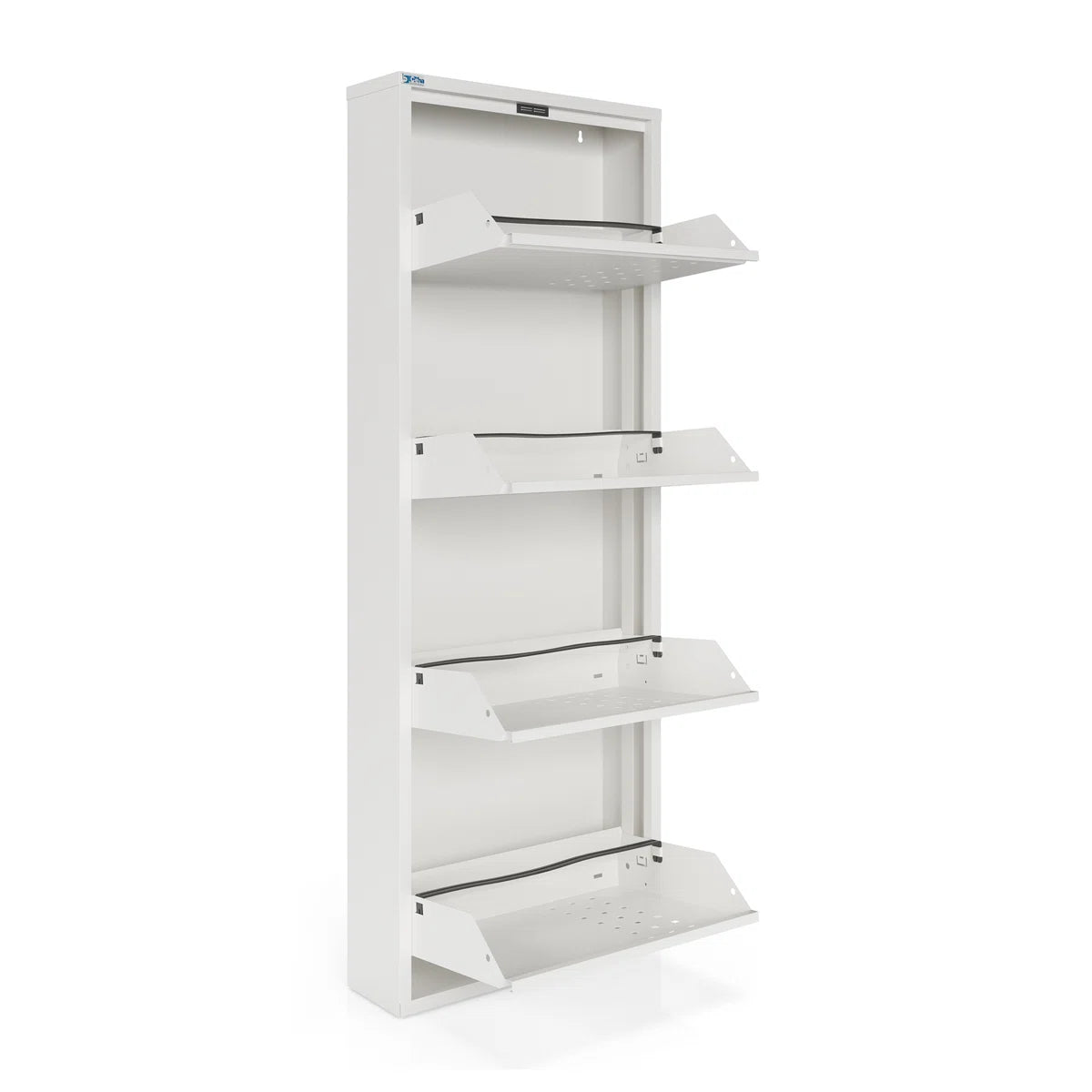 Antibacterial 4 Tier metal shoe cabinet front holes
