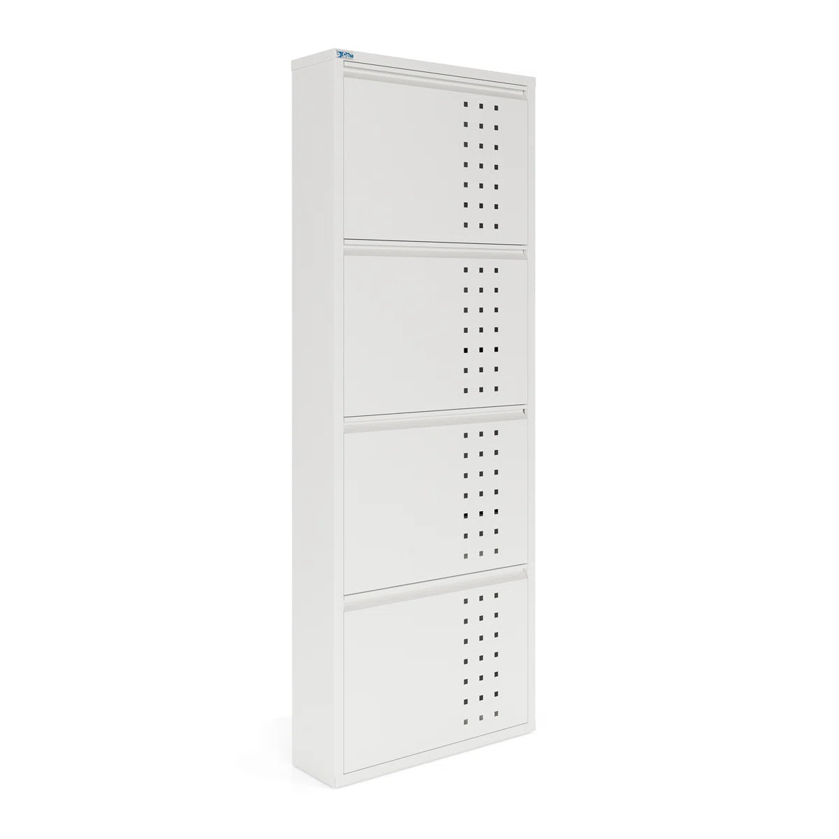 Antibacterial 4 Tier metal shoe cabinet front holes