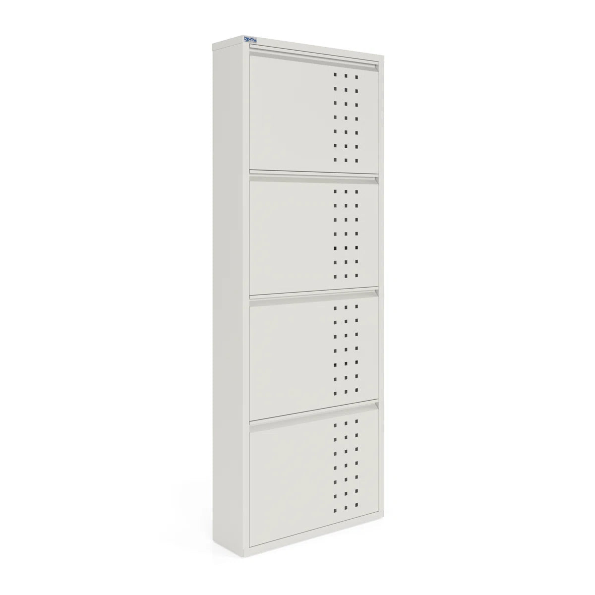 Antibacterial 4 Tier metal shoe cabinet front holes