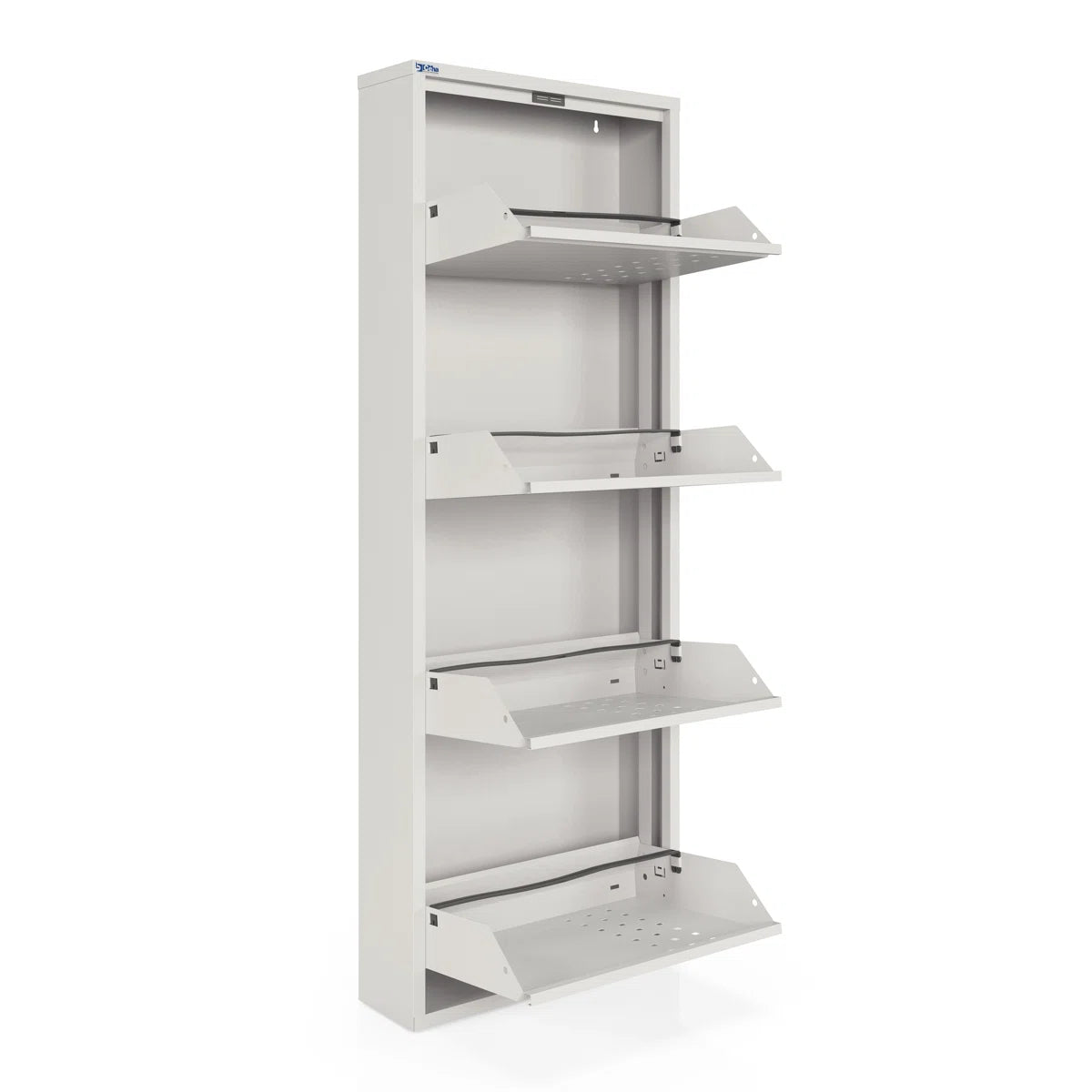Antibacterial 4 Tier metal shoe cabinet front holes