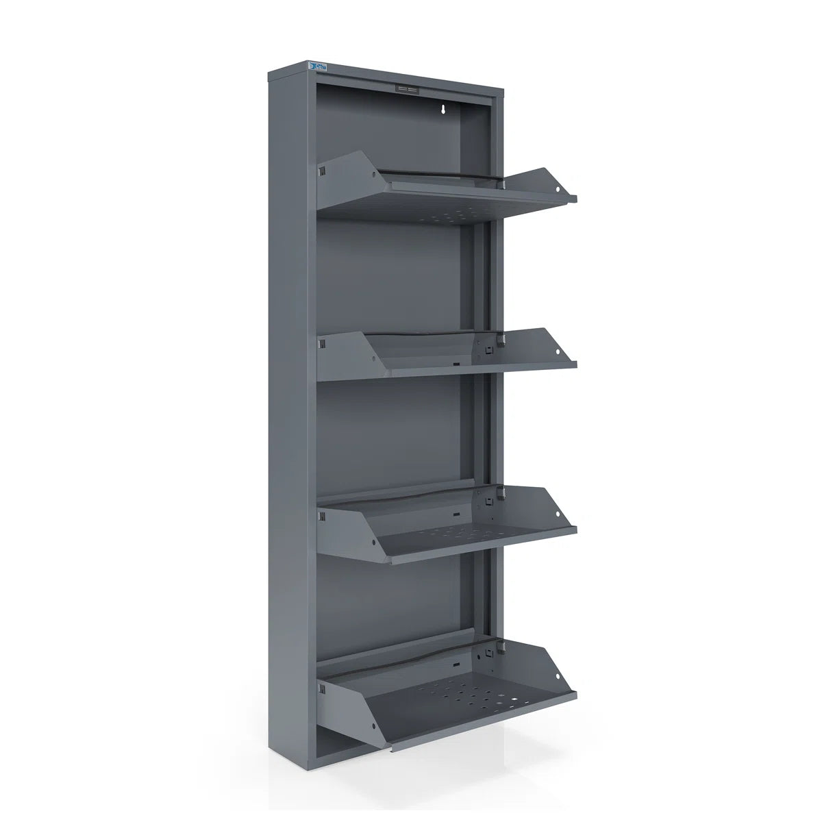 Antibacterial 4 Tier metal shoe cabinet front holes