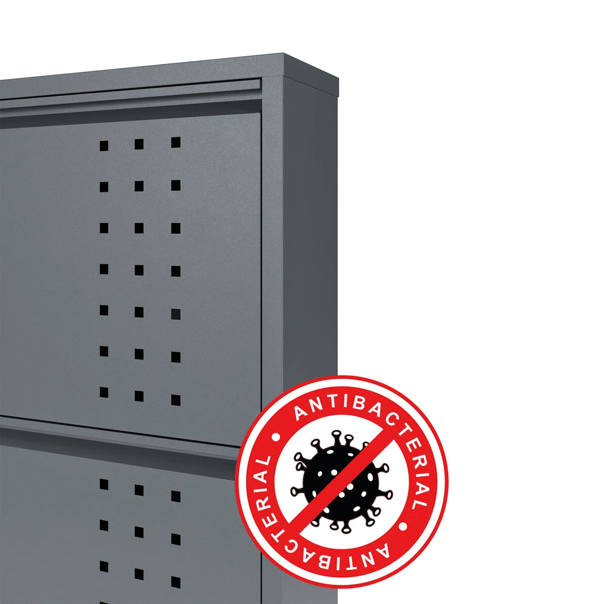 Antibacterial 4 Tier metal shoe cabinet front holes