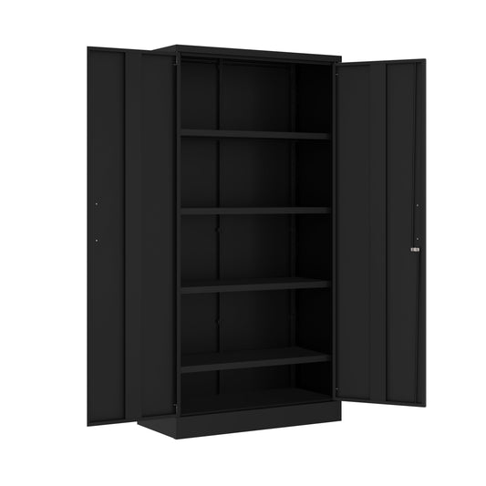 BDM-180 Metal Storage Cabinet – Flat-Pack with Pull Handles, Locking Doors & Adjustable Shelves