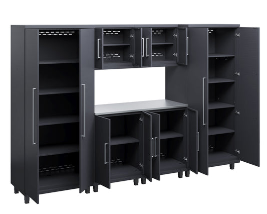 Prestige Series 7pc Cabinet Set with Base, Wall Cabinets and 36" Lockers