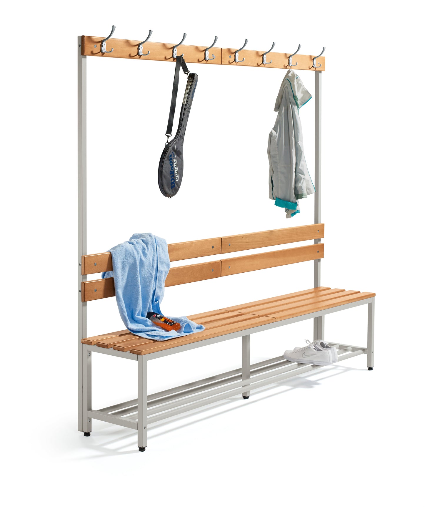 CB-ASK Multipurpose Bench with Shoe Space and Back Support – Light Gray (Flat Pack)