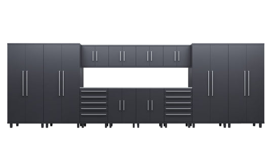 Prestige Series 14pc Cabinet Set with Base, Tool, Wall Cabinets and 36" Lockers