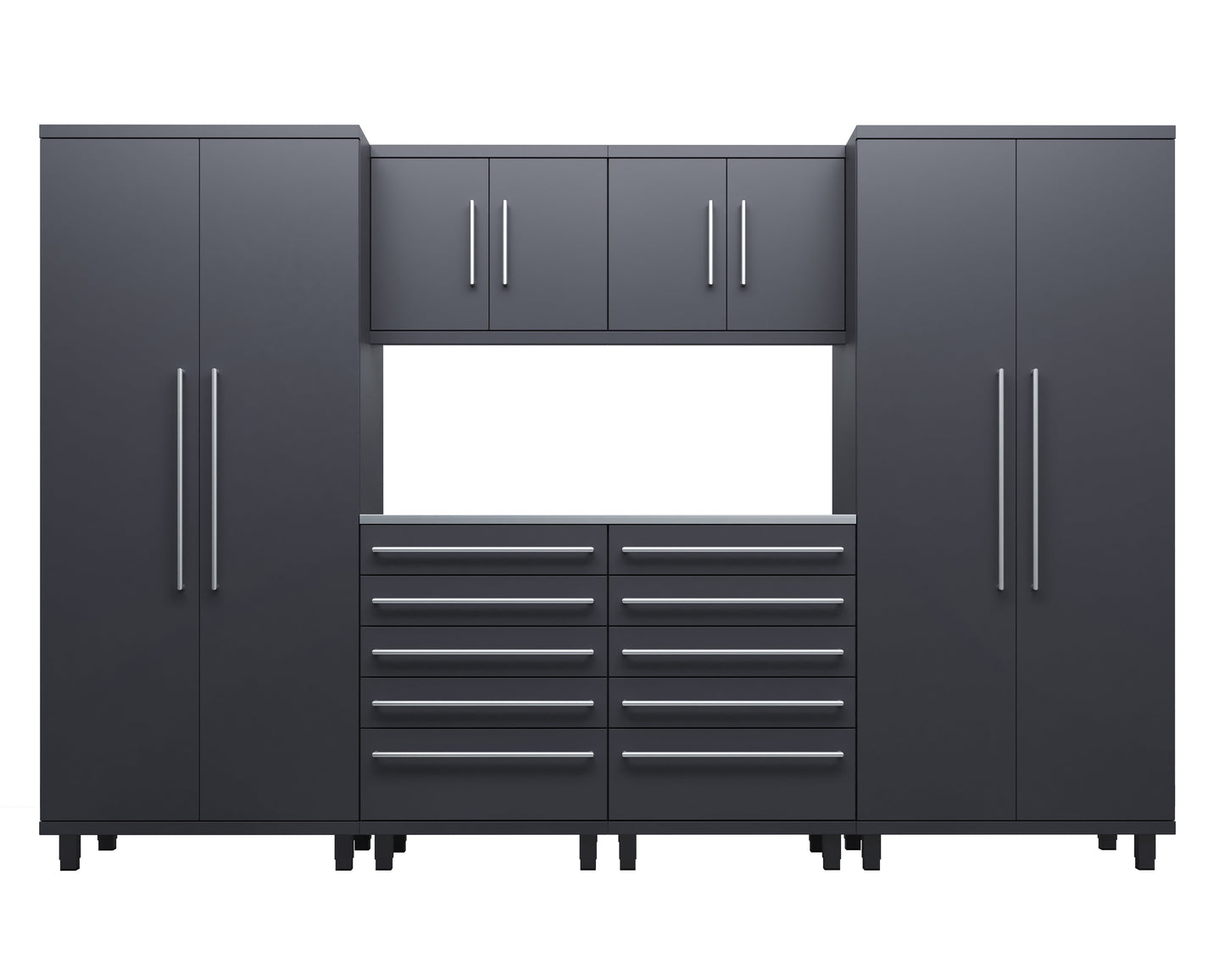 Prestige Series 7pc Cabinet Set with Tool, Wall Cabinets and 30" Lockers