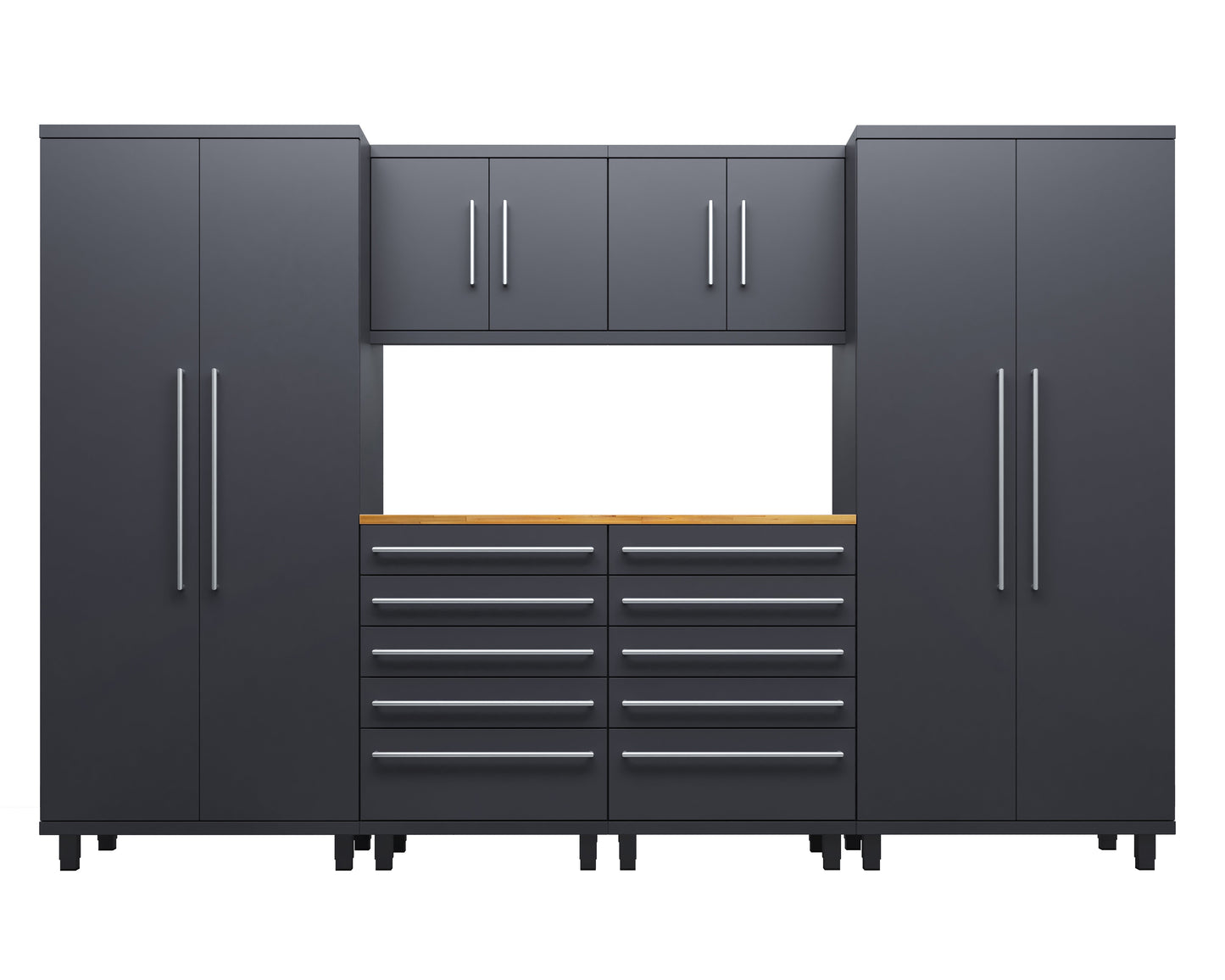Prestige Series 7pc Cabinet Set with Tool, Wall Cabinets and 30" Lockers