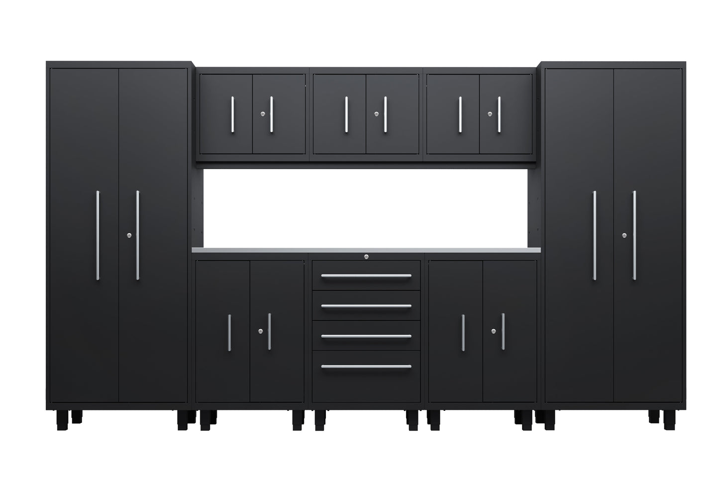 Core Plus Series 9pc Cabinet Set with Base, Tool Drawer, Wall Cabinets and 30" Lockers