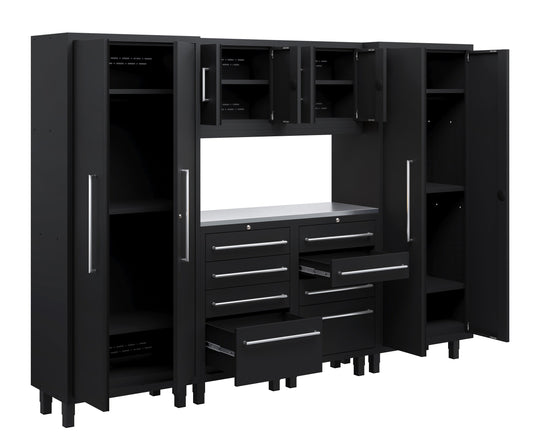 Core Plus Series 7pc Cabinet Set with Tool, Wall Cabinets and 30" Lockers
