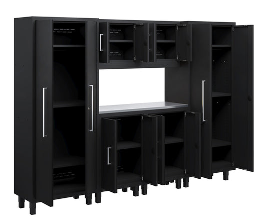 Core Plus Series 7pc Cabinet Set with Base, Wall Cabinets and 30" Lockers