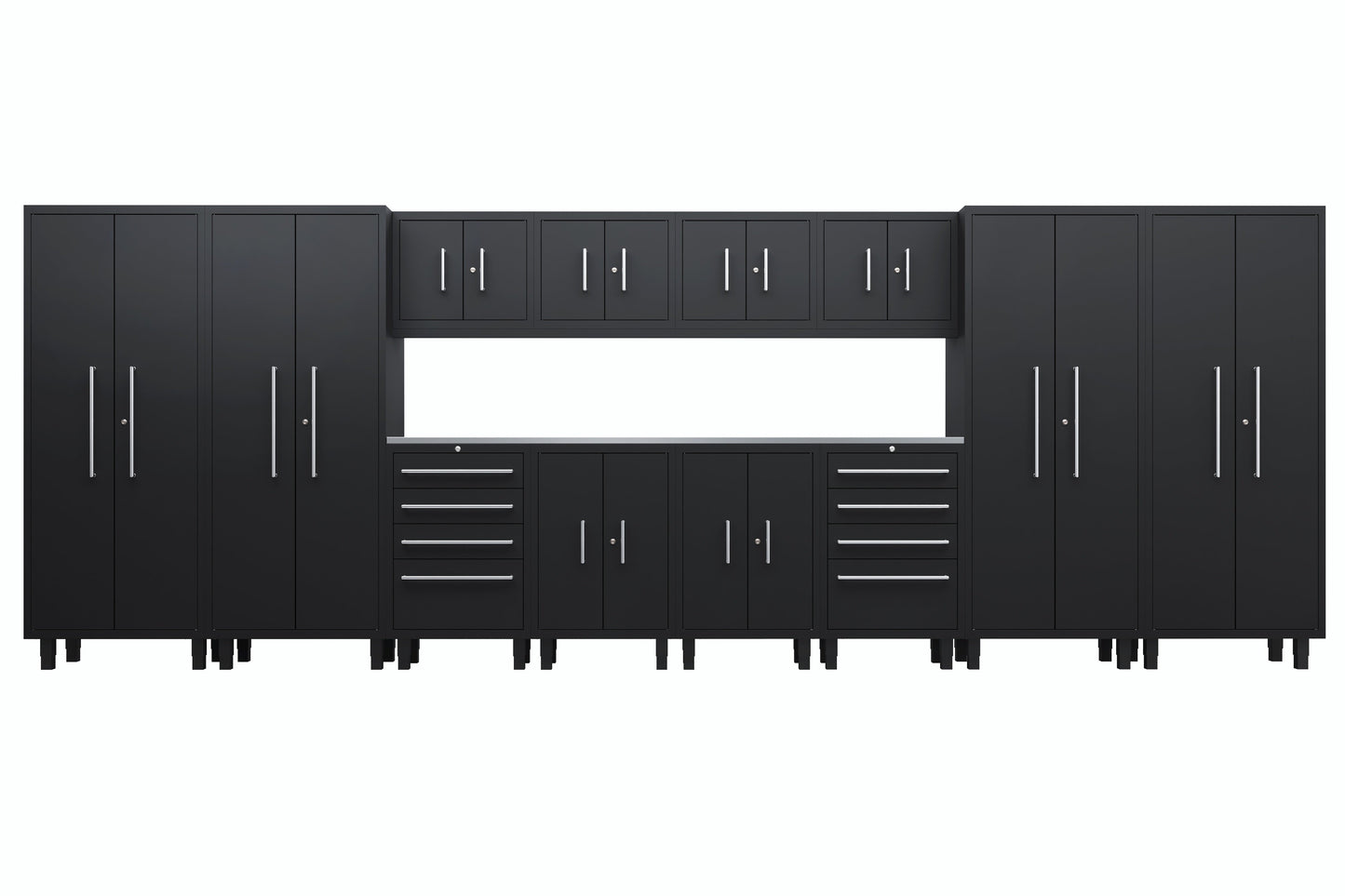 Core Plus Series 14pc Cabinet Set with Base, Tool Drawer, Wall Cabinets and 30" Lockers