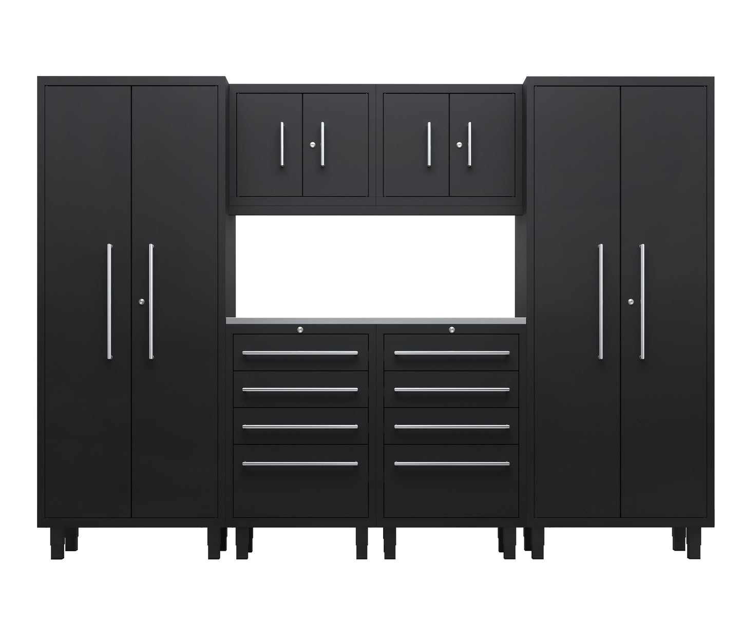 Core Plus Series 7pc Cabinet Set with Tool, Wall Cabinets and 30" Lockers