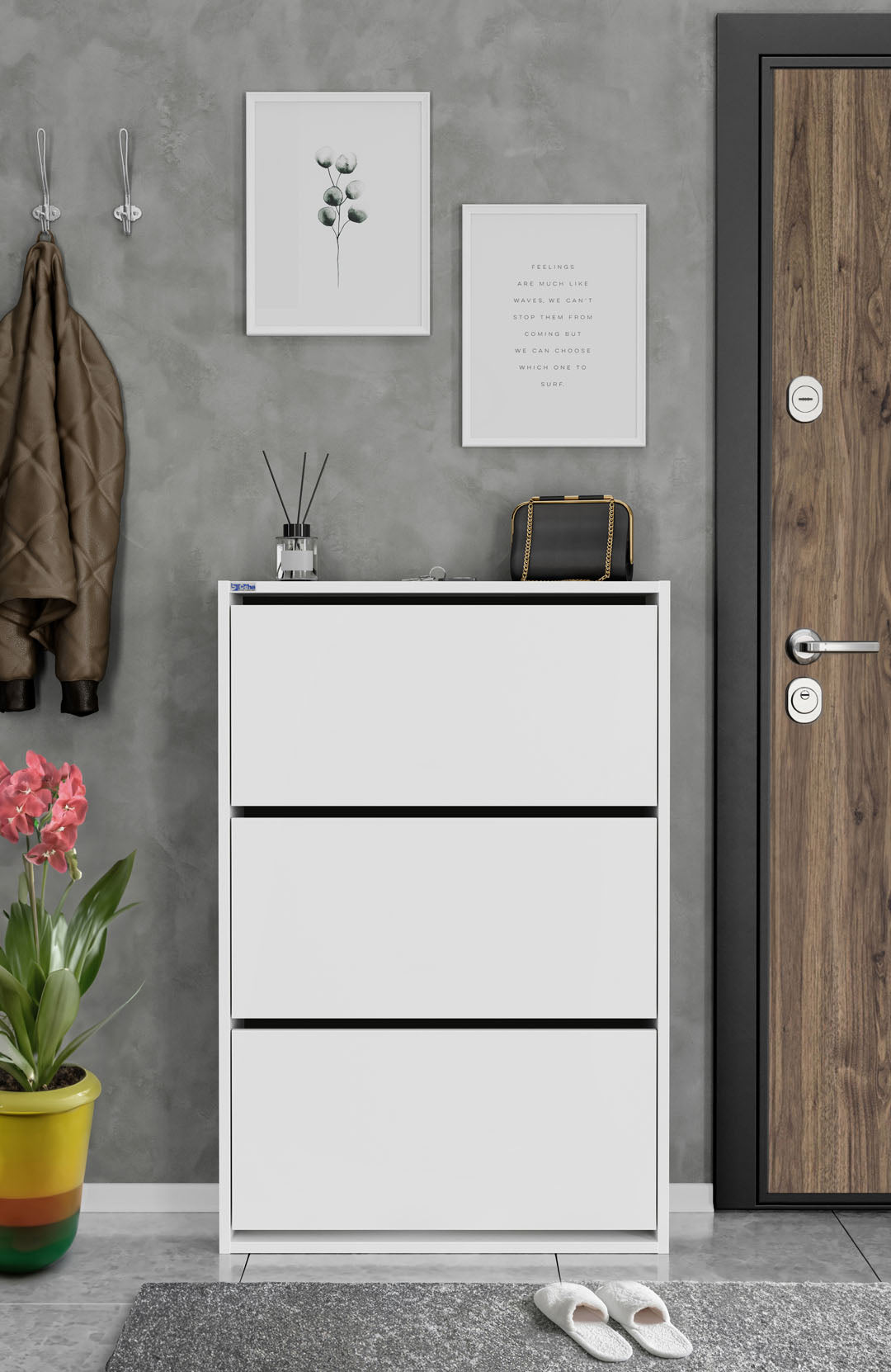 3-Tier Wooden Shoe Cabinet