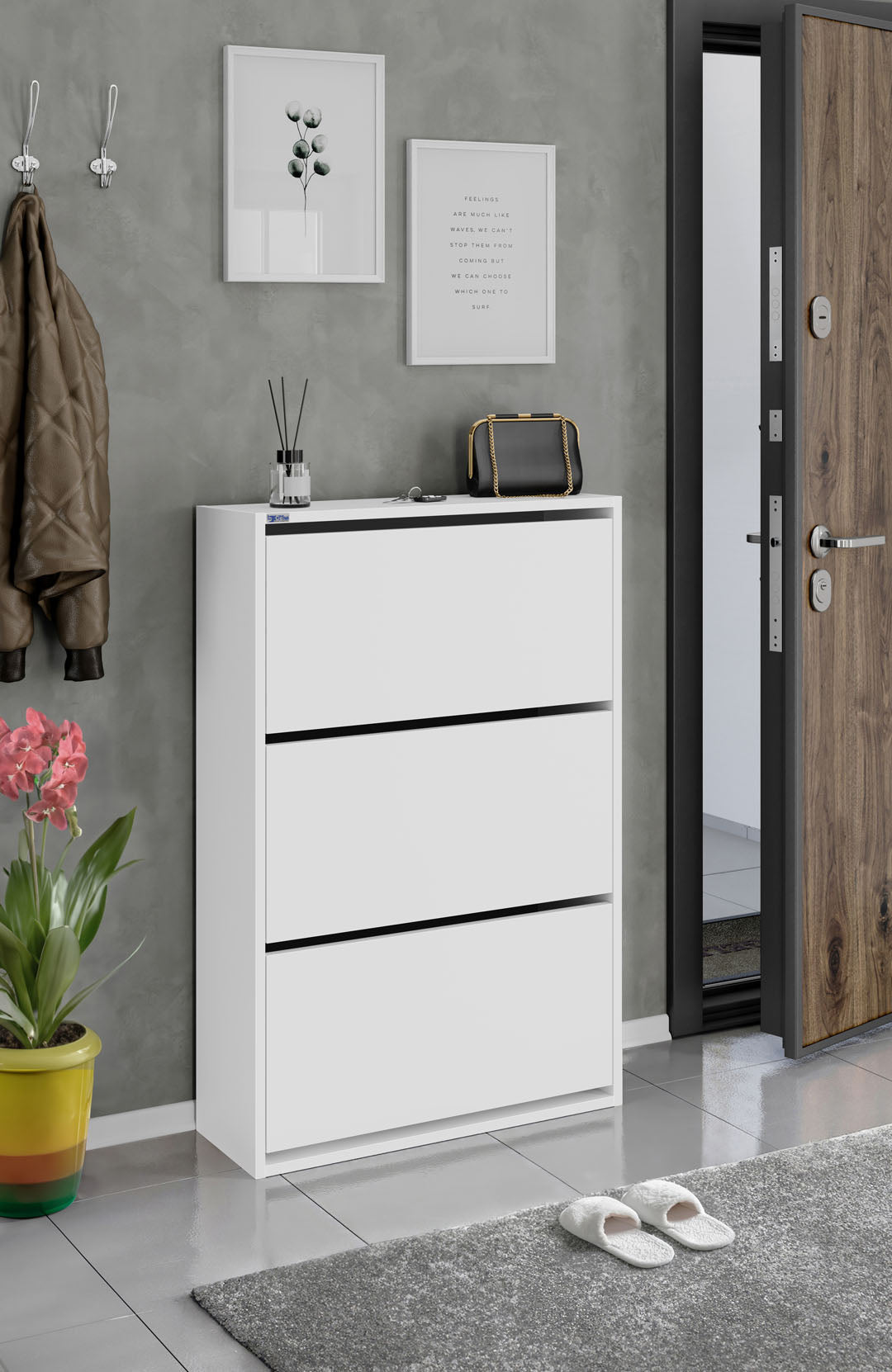 3-Tier Wooden Shoe Cabinet