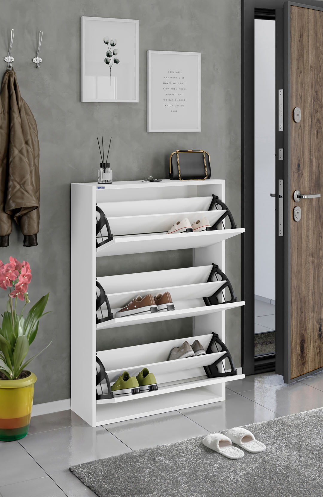 3-Tier Wooden Shoe Cabinet
