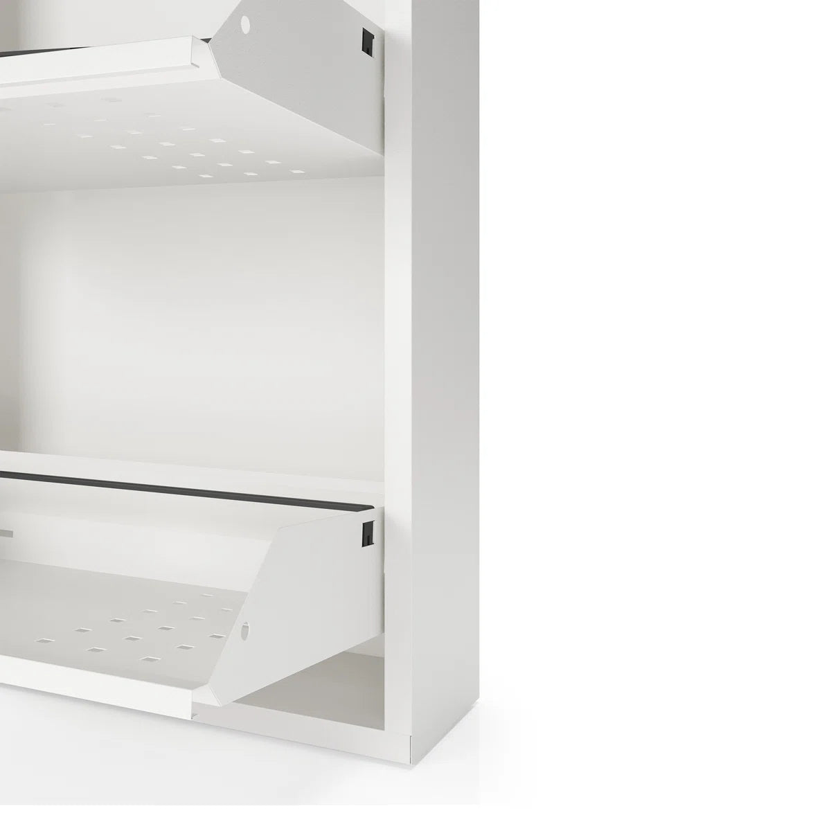 Antibacterial 3 Tier Metal Shoe Cabinet Front Holes