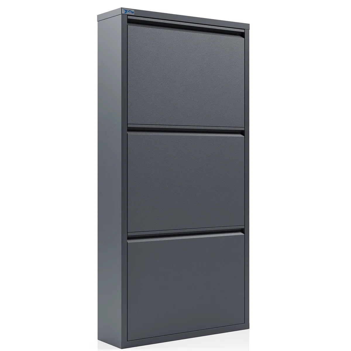 Antibacterial 3 Tier Metal Shoe Cabinet Side Holes