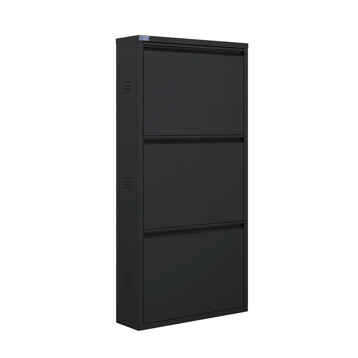 Antibacterial 3 Tier Metal Shoe Cabinet Side Holes