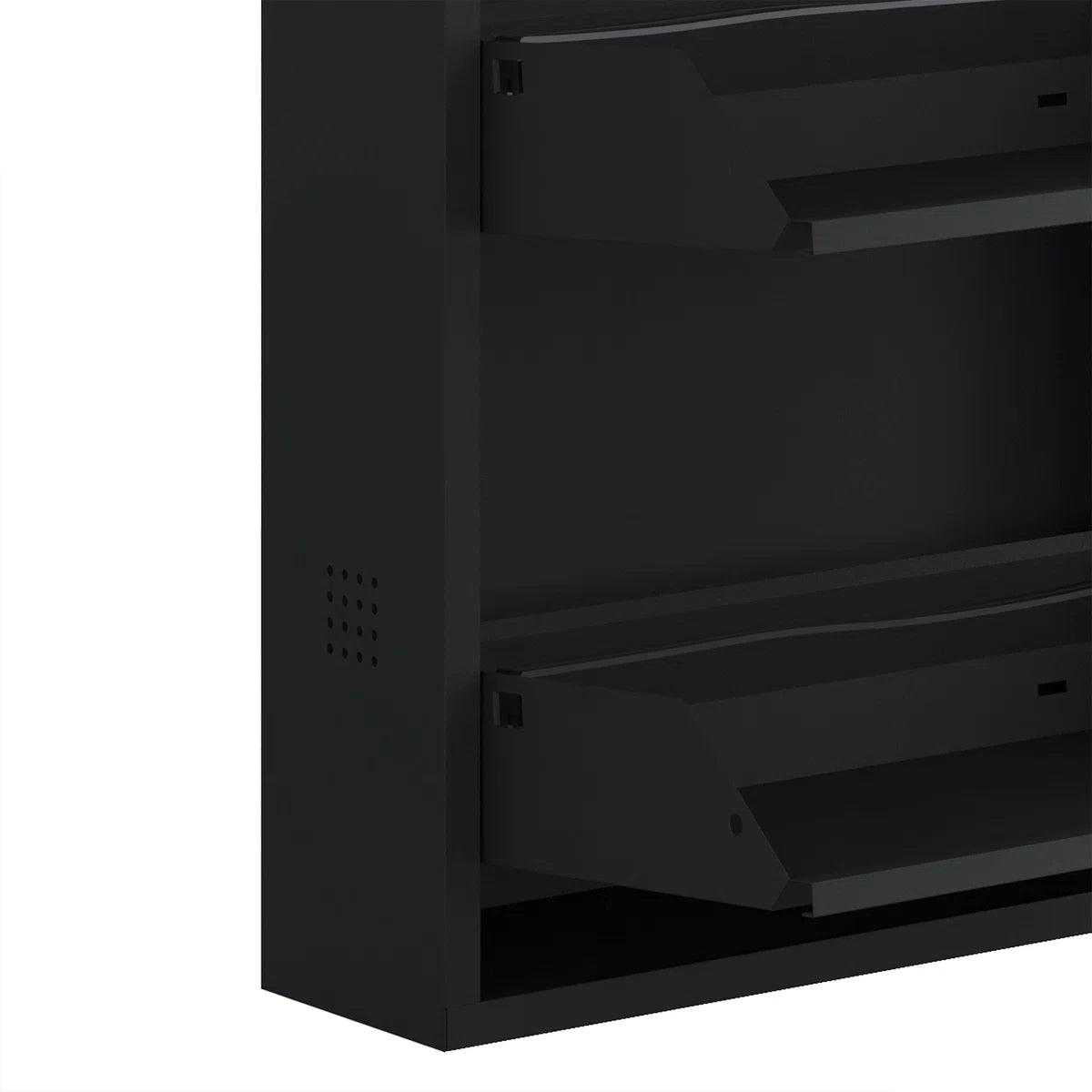 Antibacterial 3 Tier Metal Shoe Cabinet Side Holes