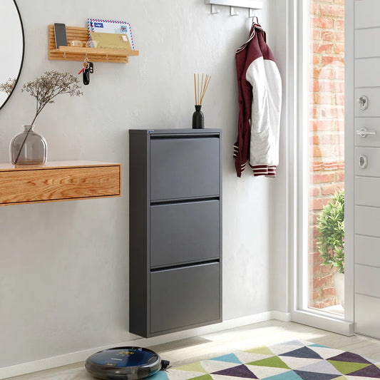Antibacterial 3 Tier metal shoe cabinet without holes