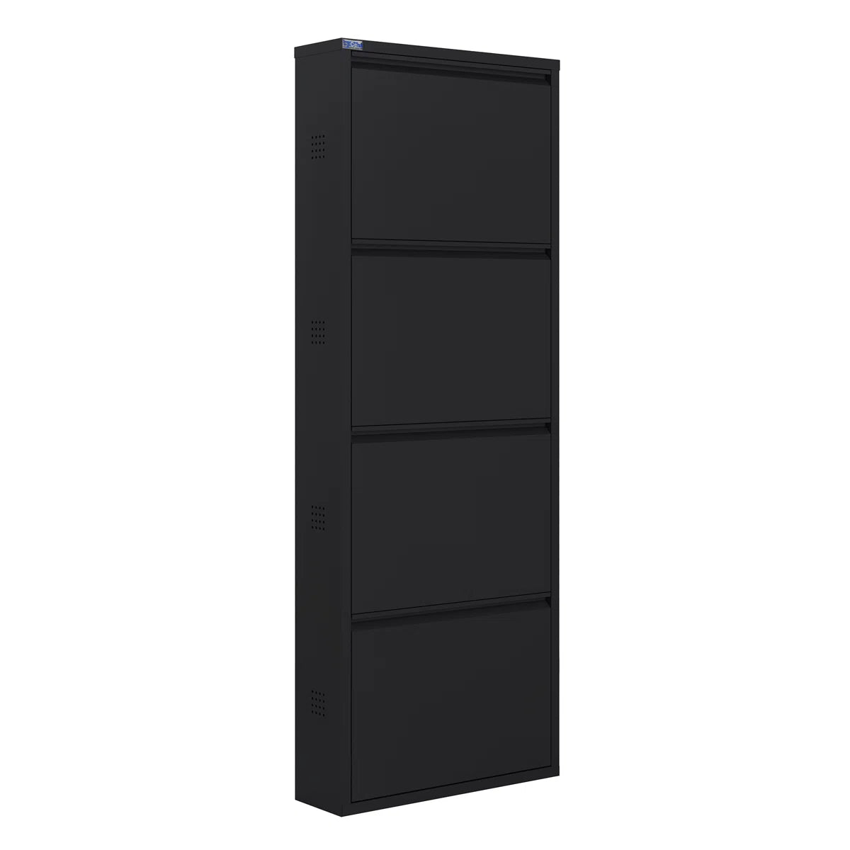 Antibacterial 4 Tier Metal Shoe Cabinet Side Holes