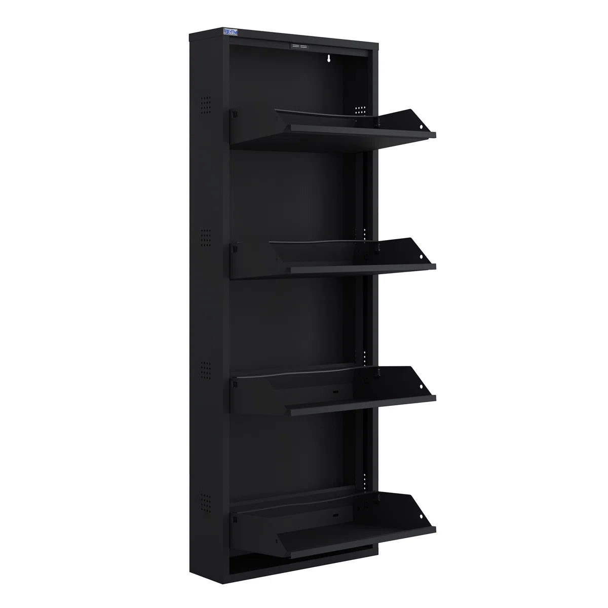Antibacterial 4 Tier Metal Shoe Cabinet Side Holes