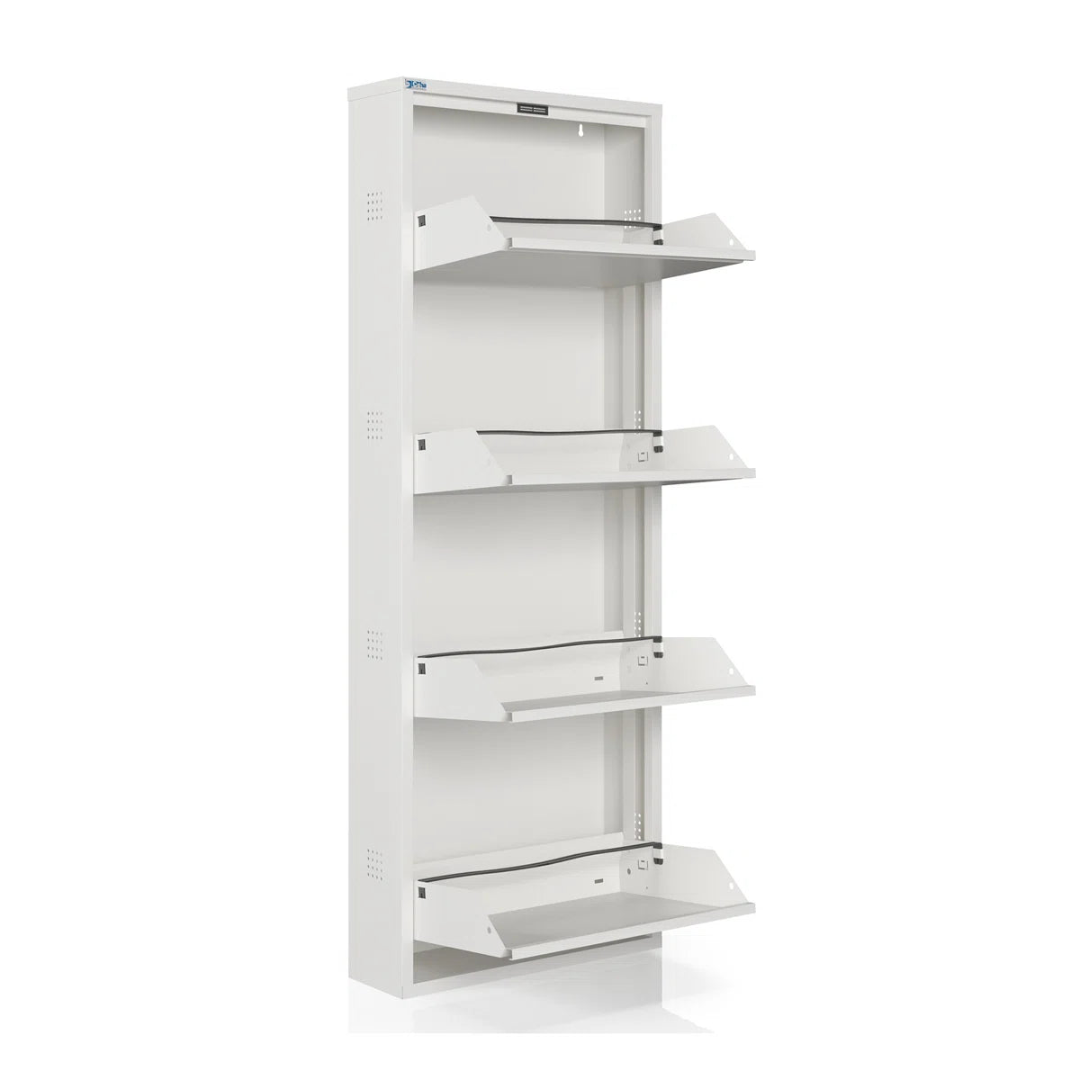 Antibacterial 4 Tier Metal Shoe Cabinet Side Holes