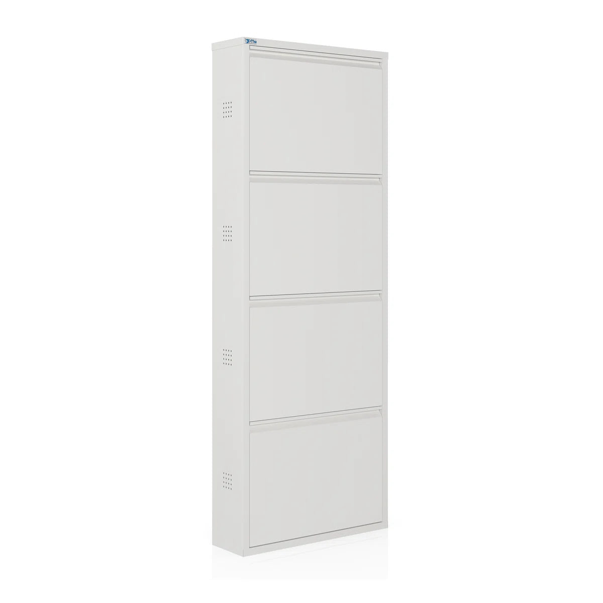 Antibacterial 4 Tier Metal Shoe Cabinet Side Holes