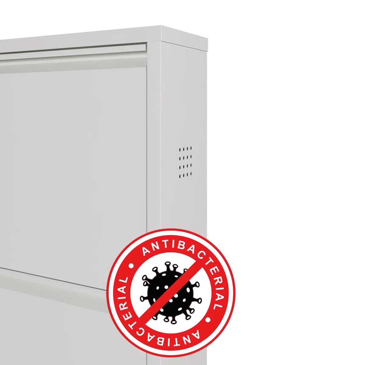 Antibacterial 4 Tier Metal Shoe Cabinet Side Holes