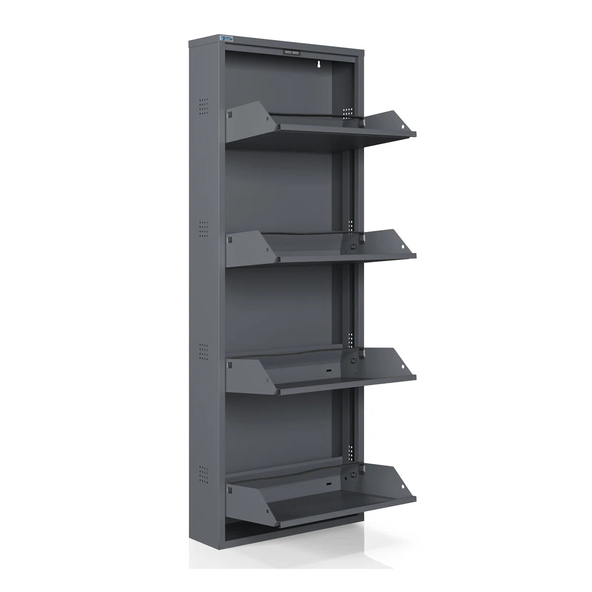 Antibacterial 4 Tier Metal Shoe Cabinet Side Holes