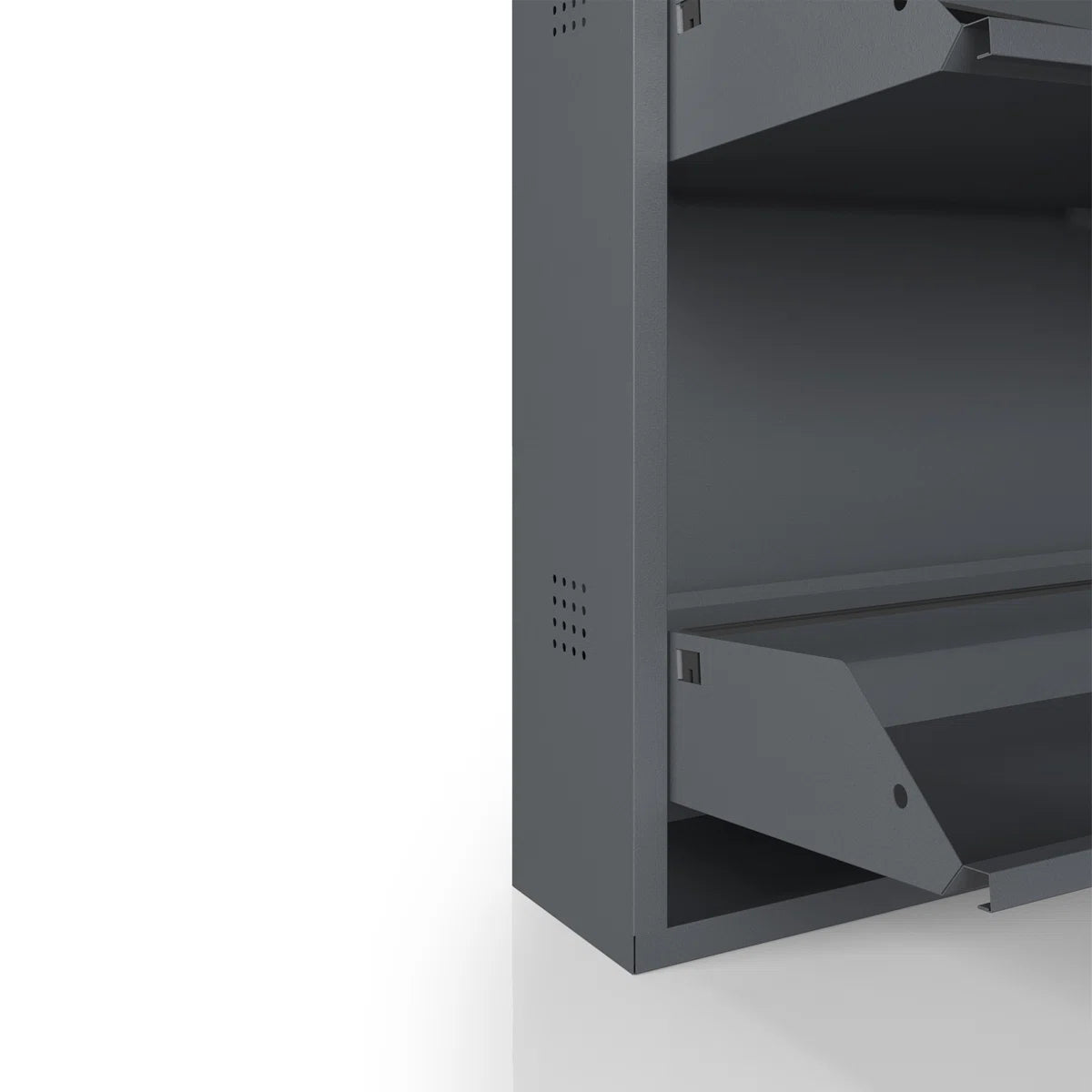 Antibacterial 4 Tier Metal Shoe Cabinet Side Holes