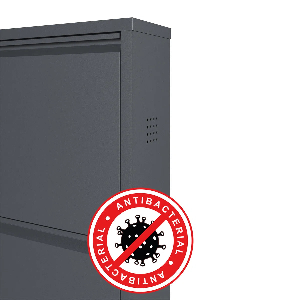 Antibacterial 4 Tier Metal Shoe Cabinet Side Holes
