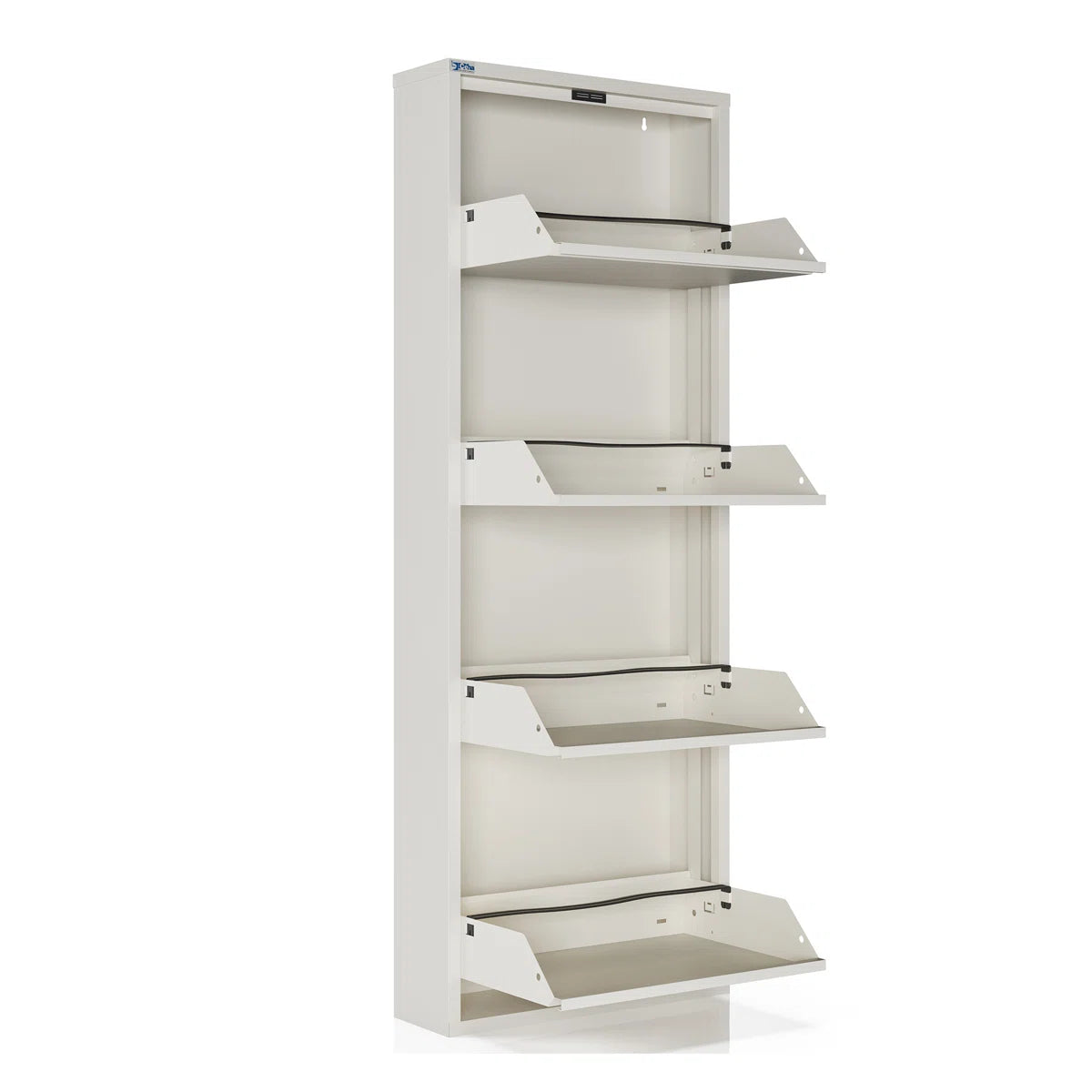 Antibacterial 4 Tier Metal Shoe Cabinet Without Holes
