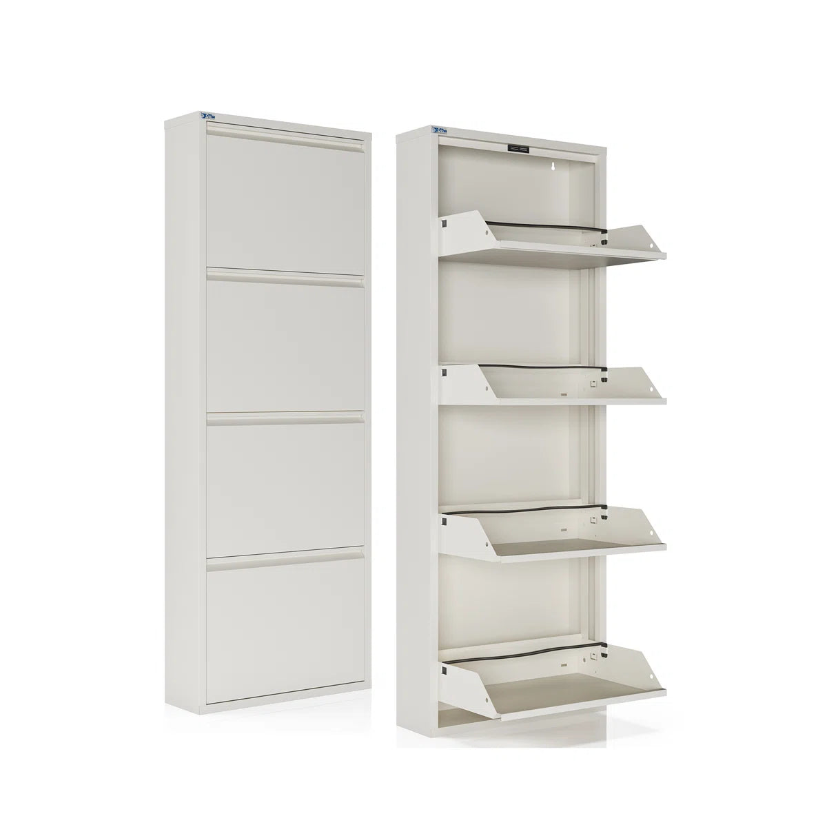 Antibacterial 4 Tier Metal Shoe Cabinet Without Holes