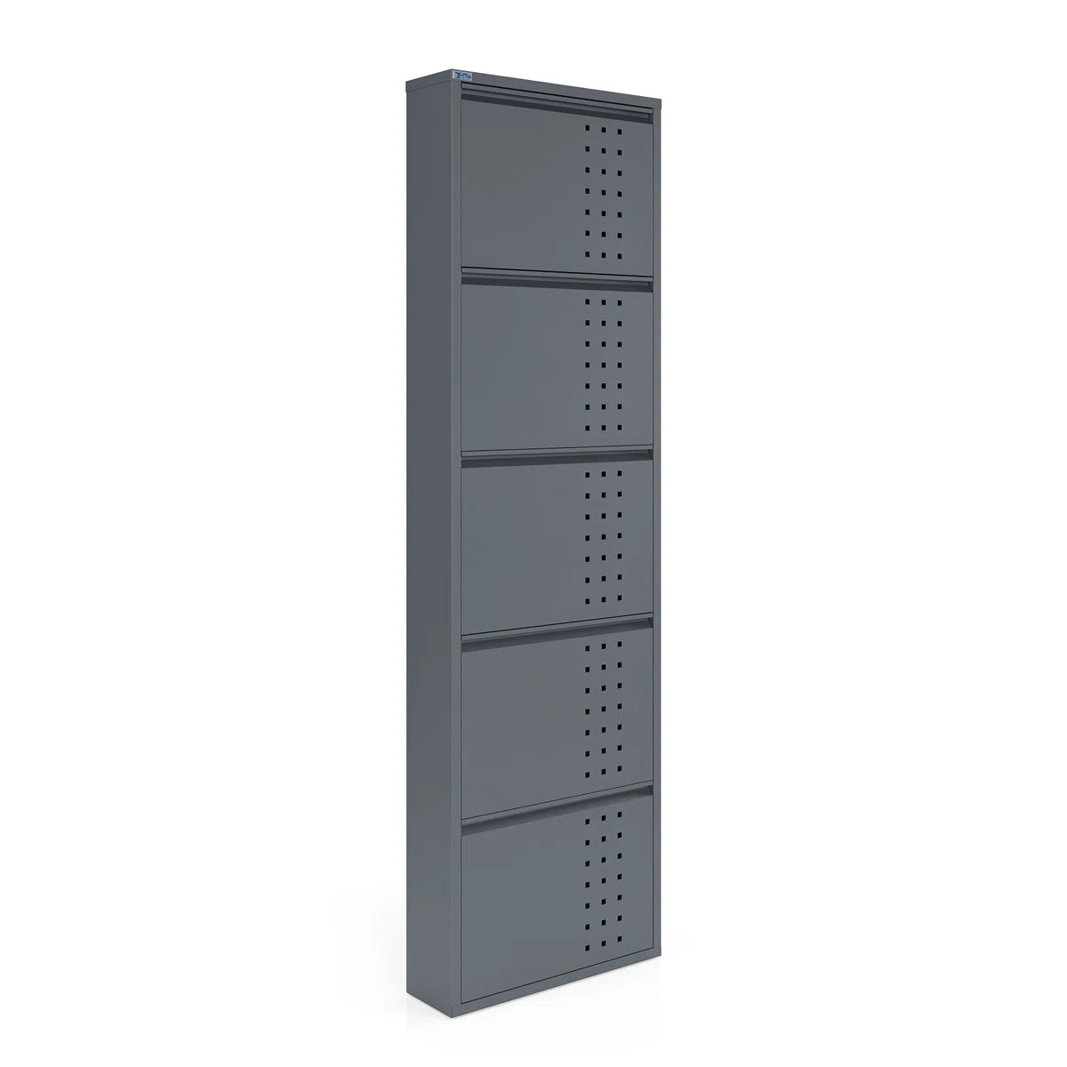 Antibacterial 5 Tier Metal Shoe Cabinet Front Holes