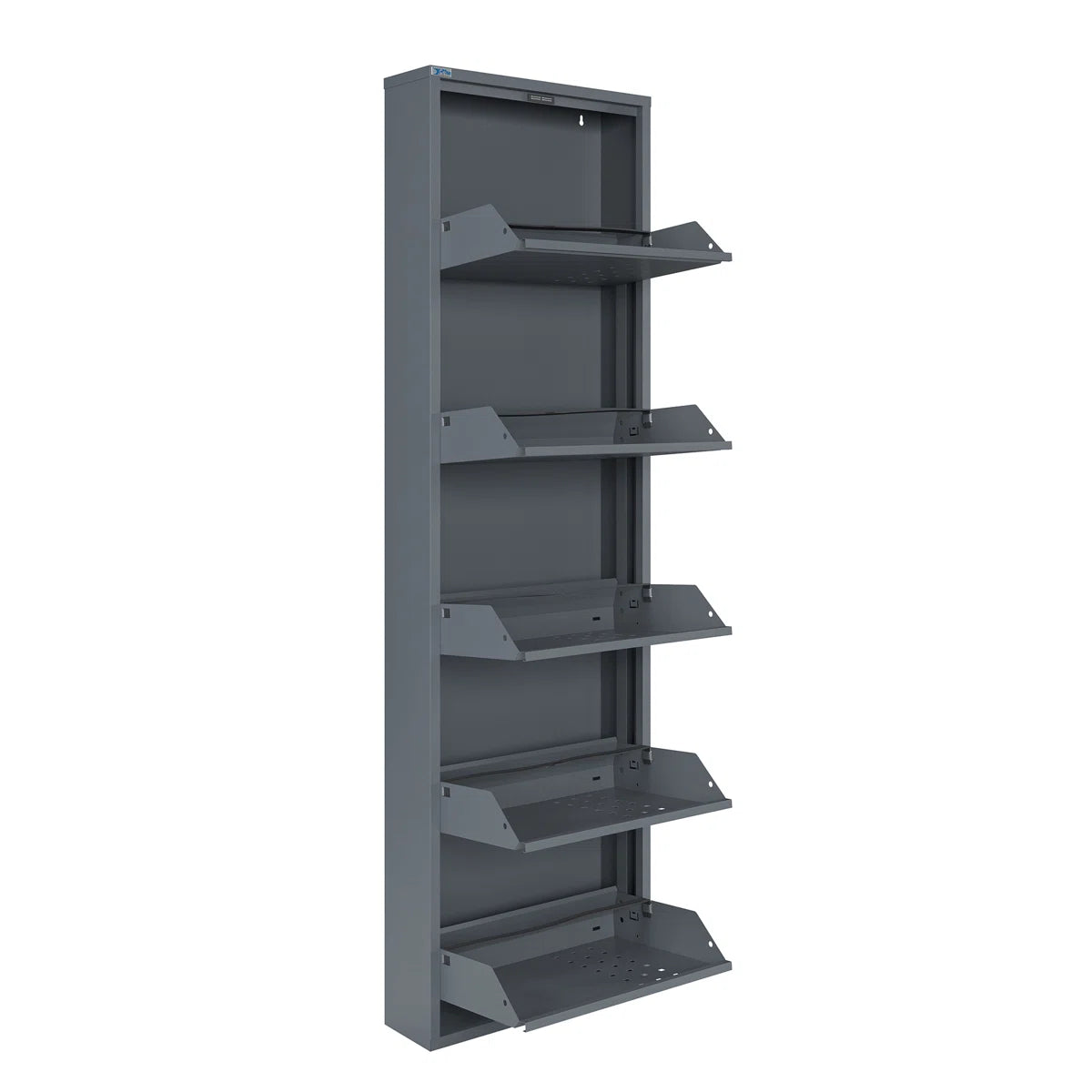 Antibacterial 5 Tier Metal Shoe Cabinet Front Holes