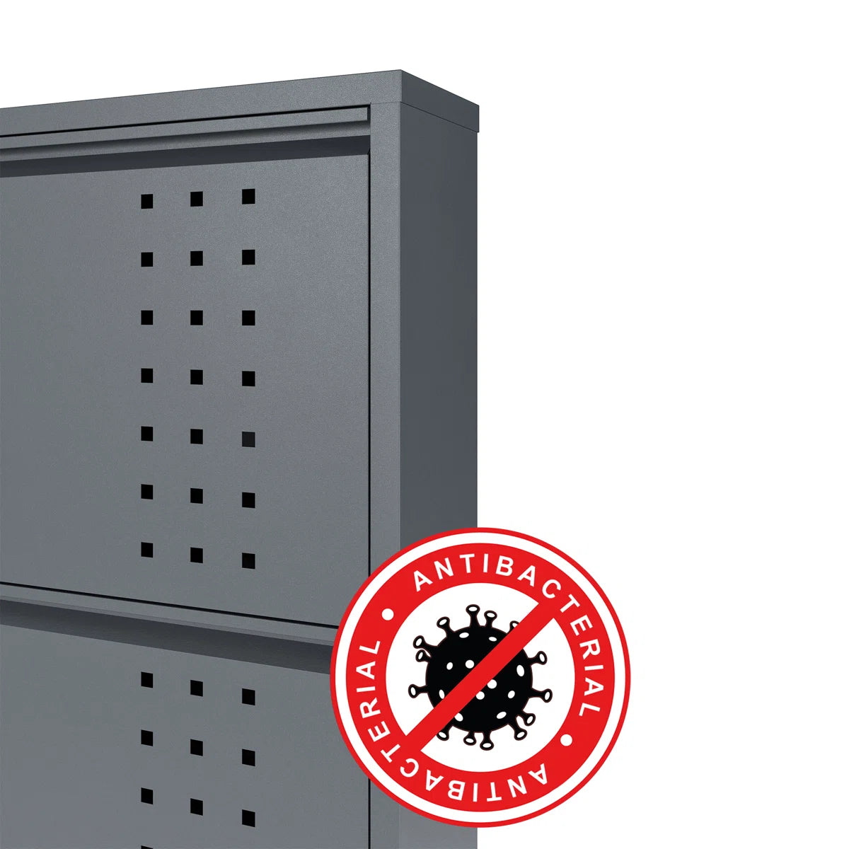 Antibacterial 5 Tier Metal Shoe Cabinet Front Holes