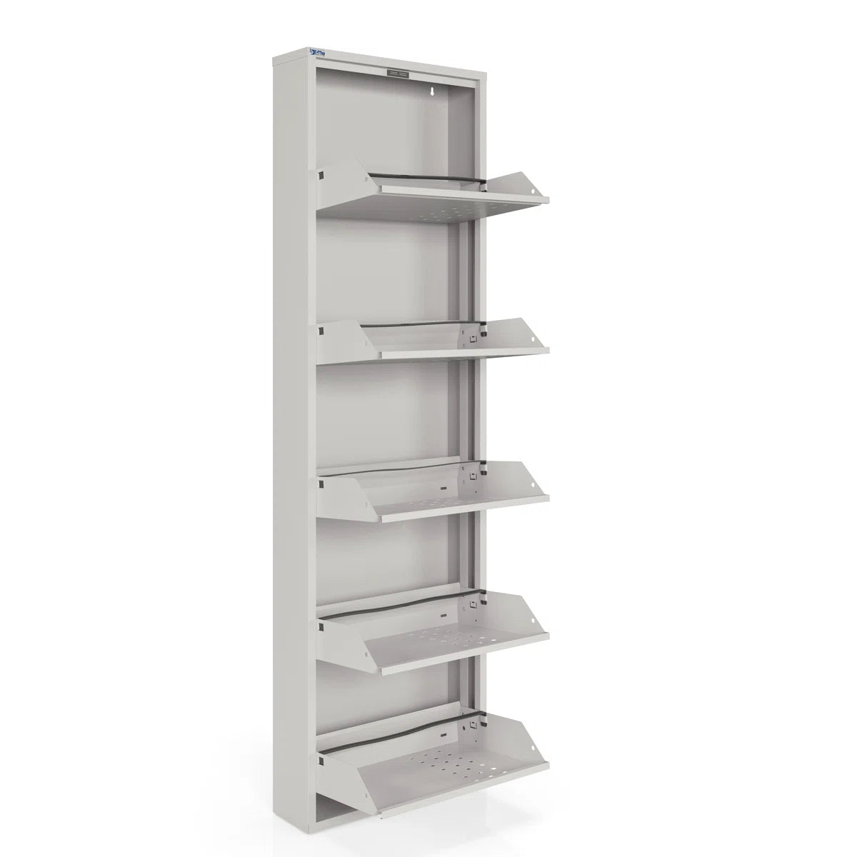Antibacterial 5 Tier Metal Shoe Cabinet Front Holes