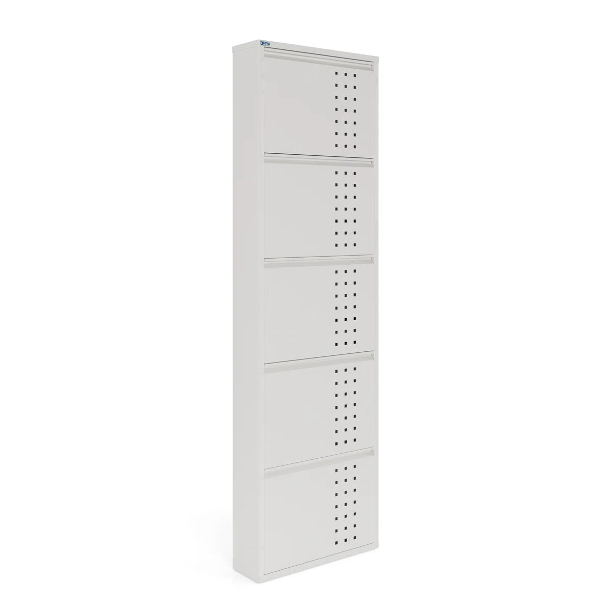 Antibacterial 5 Tier Metal Shoe Cabinet Front Holes