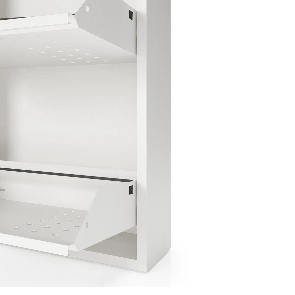 Antibacterial 5 Tier Metal Shoe Cabinet Front Holes