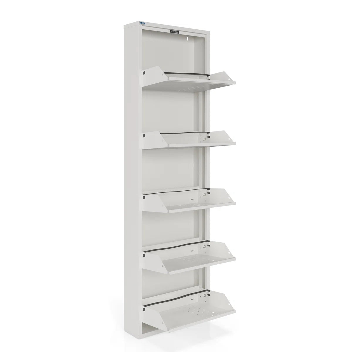 Antibacterial 5 Tier Metal Shoe Cabinet Front Holes