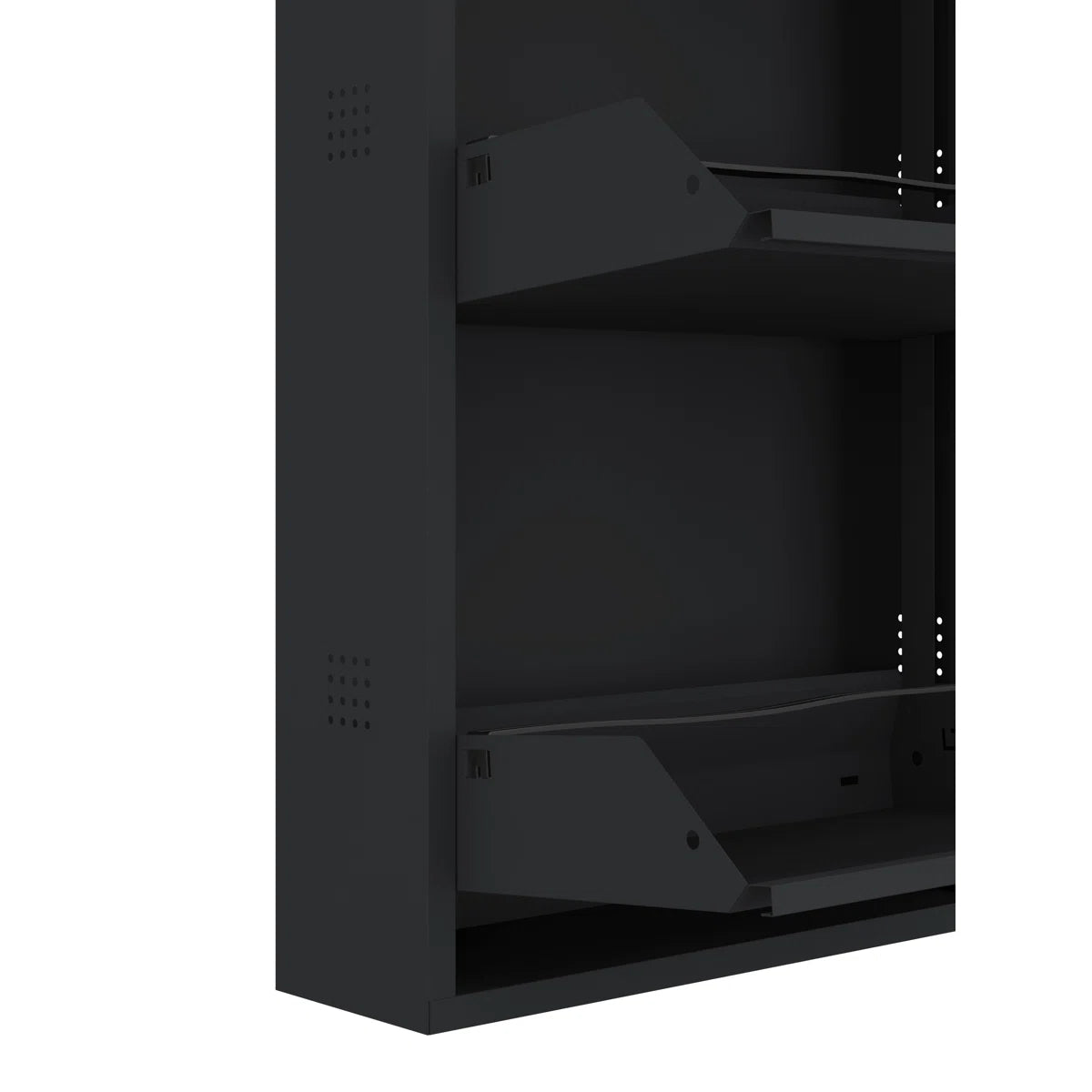 Antibacterial 5 Tier Metal Shoe Cabinet Side Holes