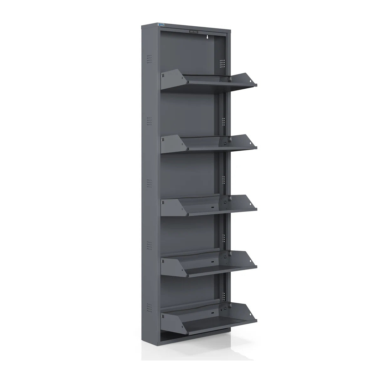 Antibacterial 5 Tier Metal Shoe Cabinet Side Holes