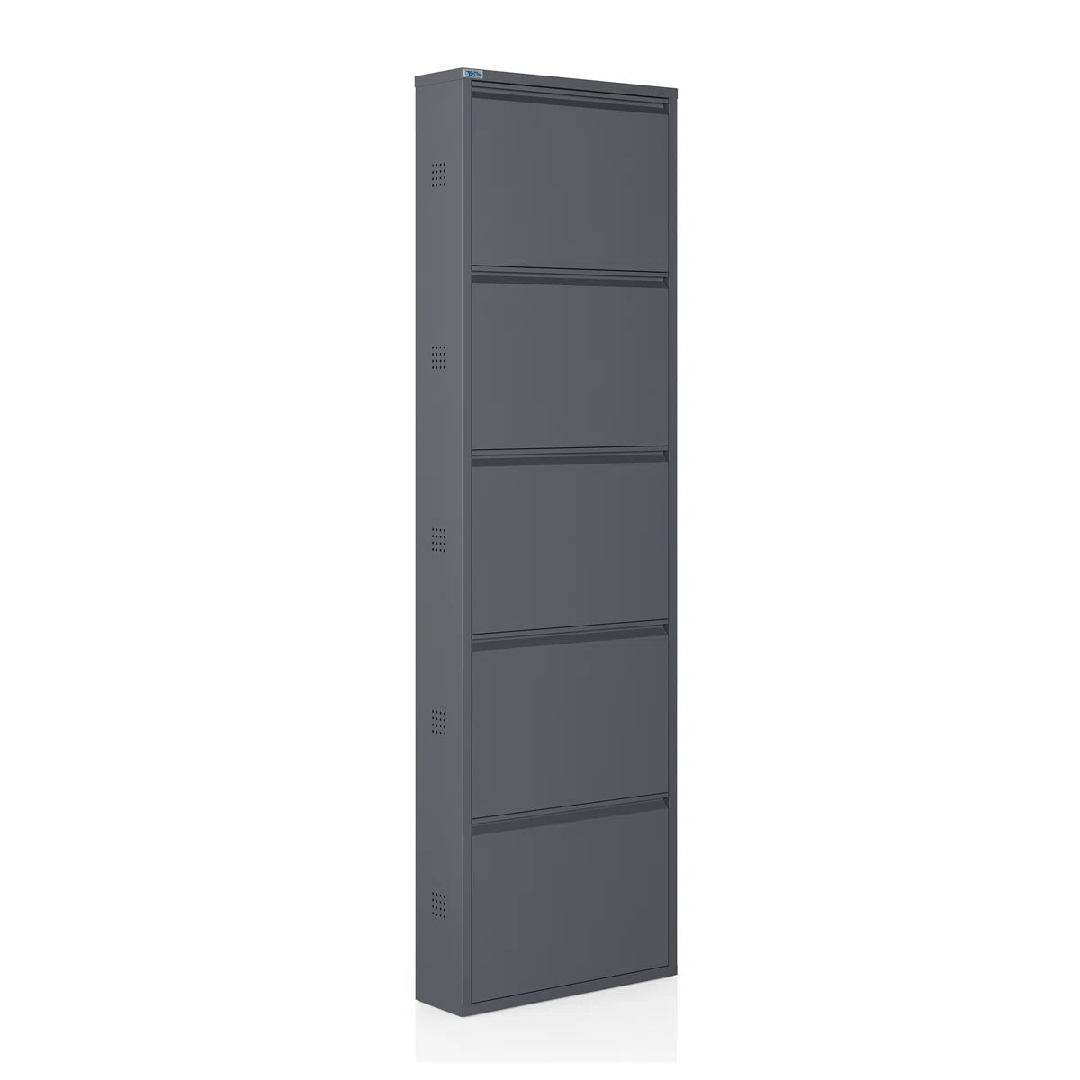 Antibacterial 5 Tier Metal Shoe Cabinet Side Holes