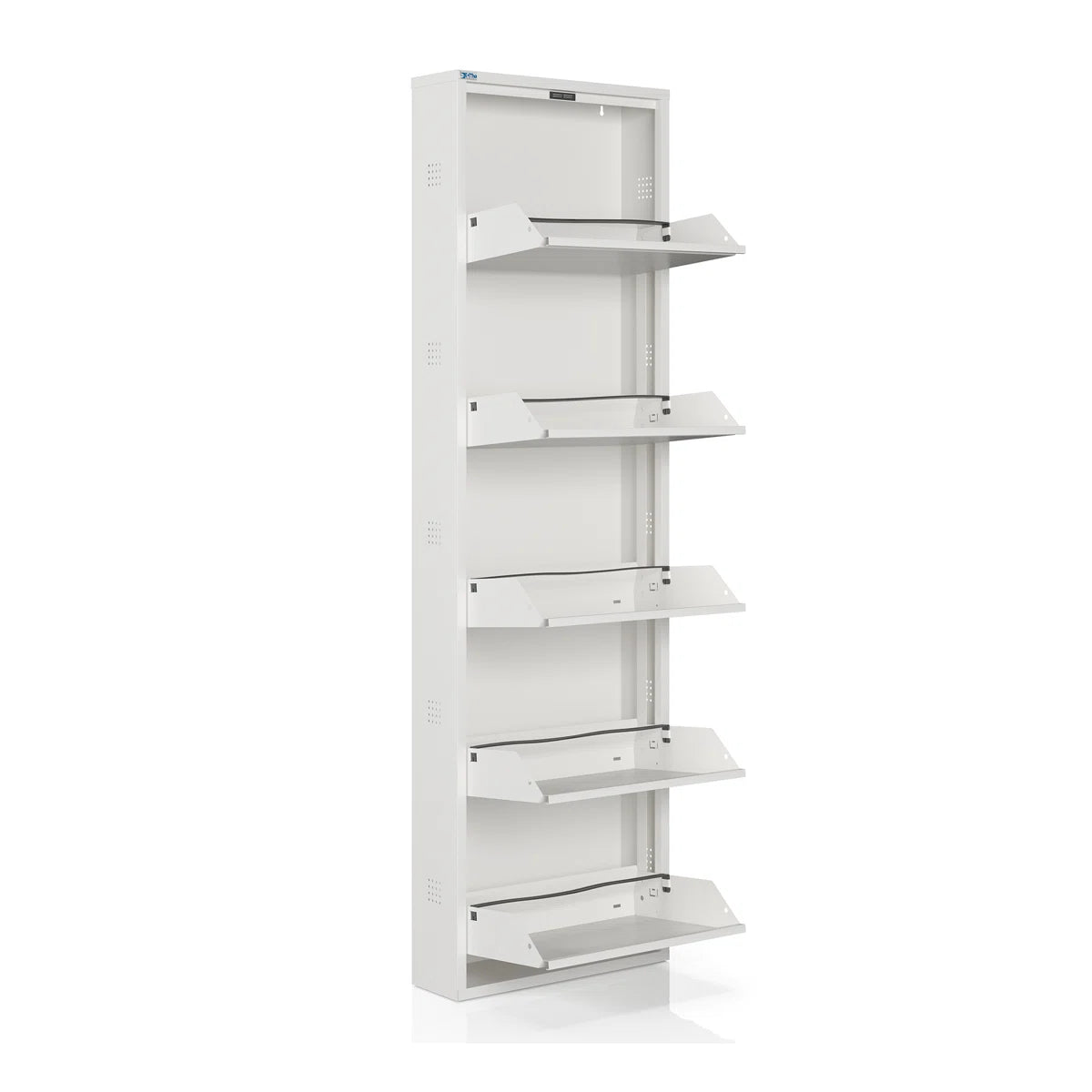 Antibacterial 5 Tier Metal Shoe Cabinet Side Holes