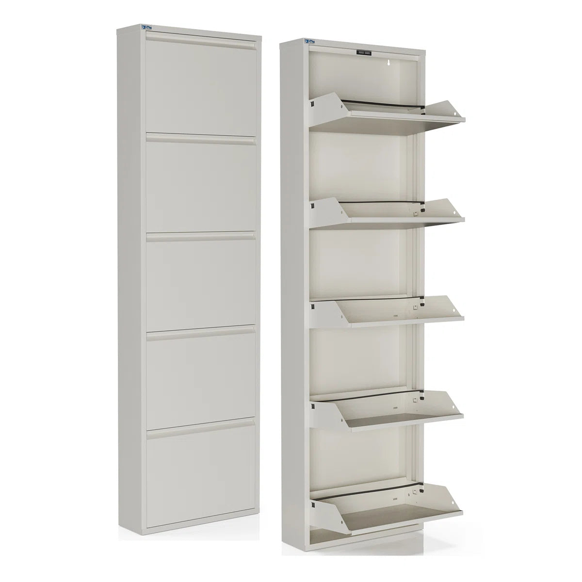 Antibacterial 5 Tier Metal Shoe Cabinet Without Holes